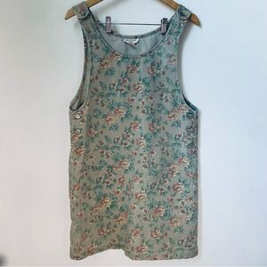 Vintage Jones New York Sport Jumper Skirt Overalls Floral Design CottageCore Med